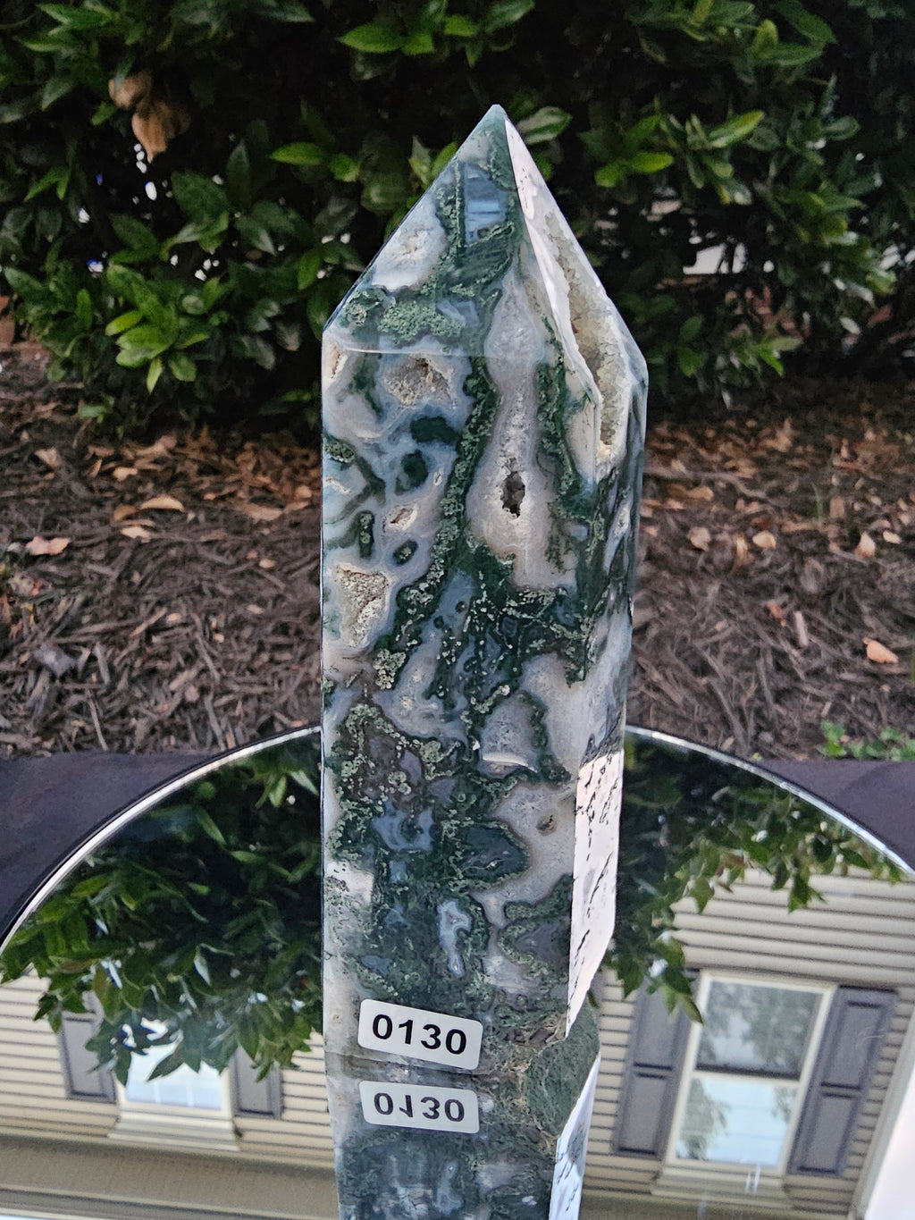 🌿✨ Moss Agate Druzy Tower 130 ✨🌿