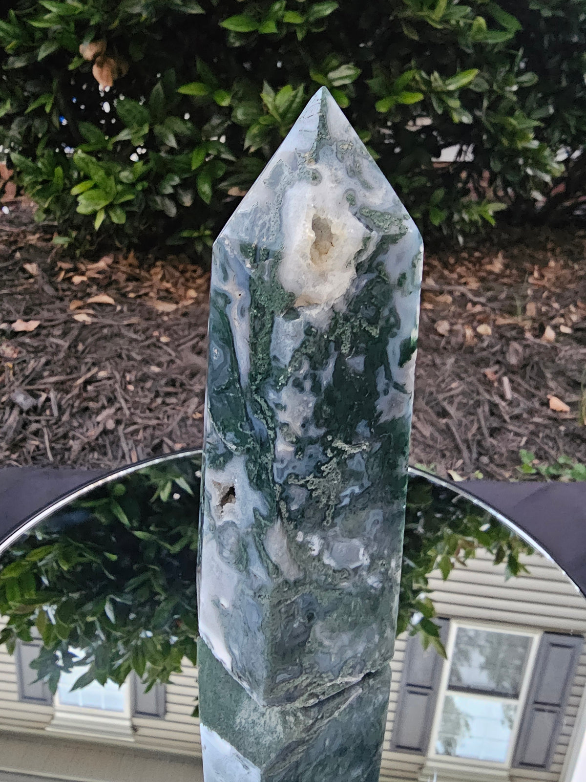 🌿✨ Moss Agate Druzy Tower 130 ✨🌿