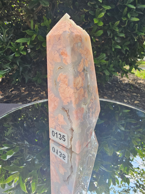 🍑 Cotton Candy Agate Druzy Tower 135