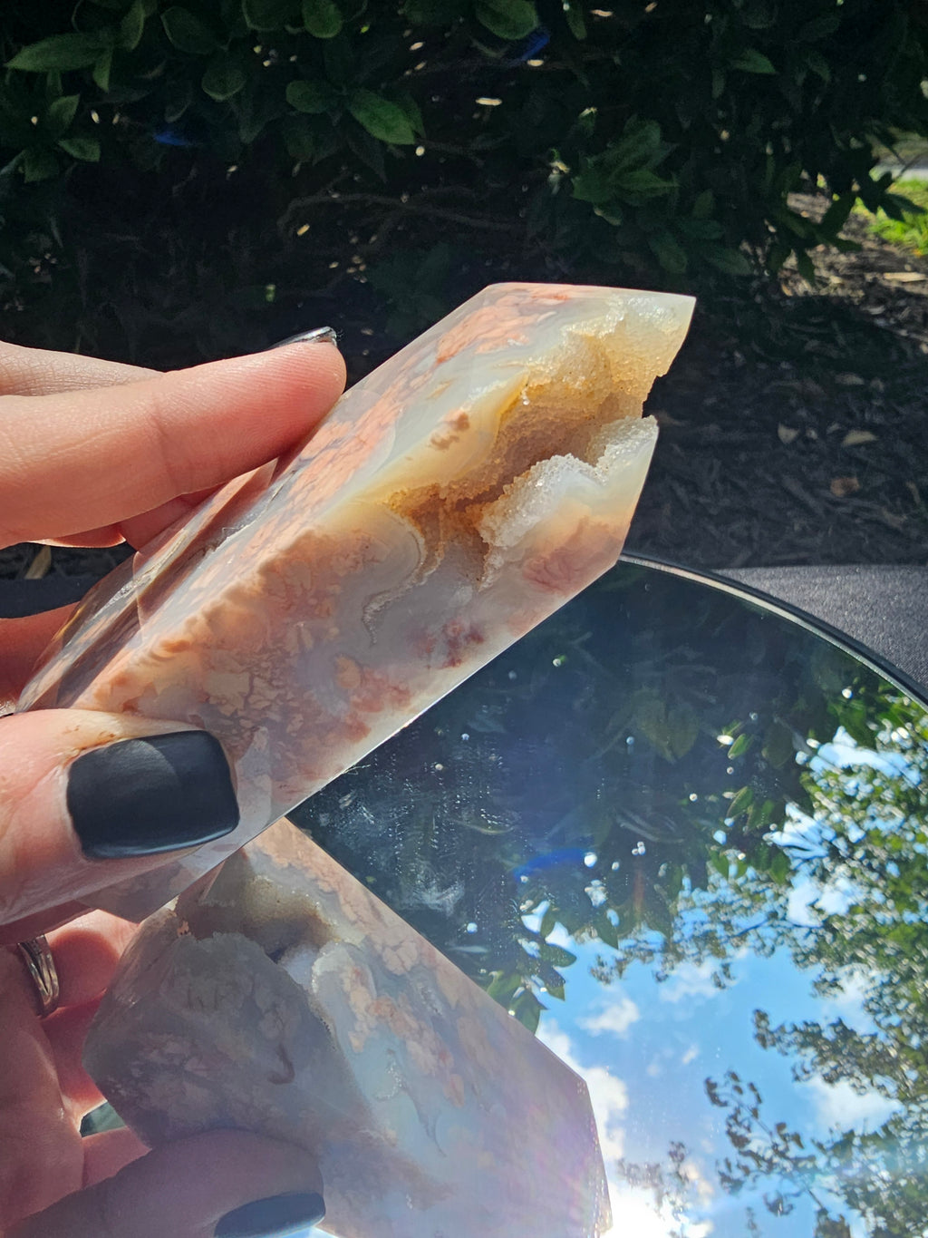 🍑 Cotton Candy Agate Druzy Tower 135
