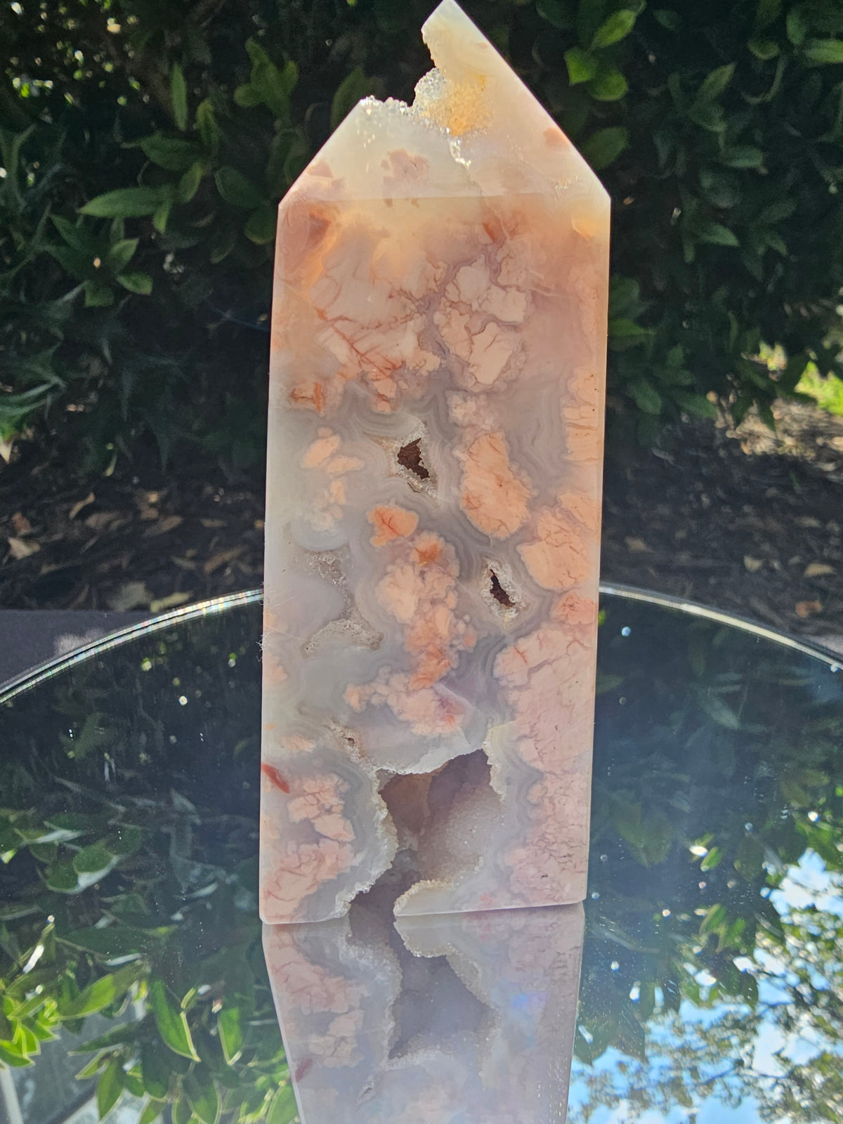 🍑 Cotton Candy Agate Druzy Tower 135