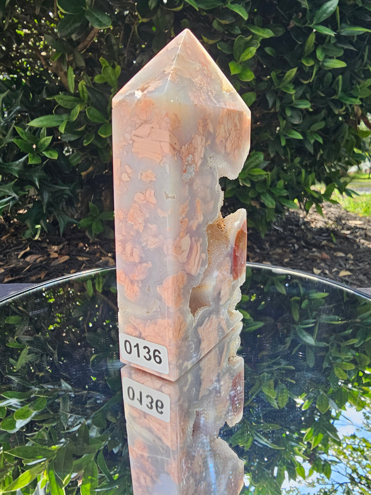 🍑 Cotton Candy Agate Druzy Tower 136