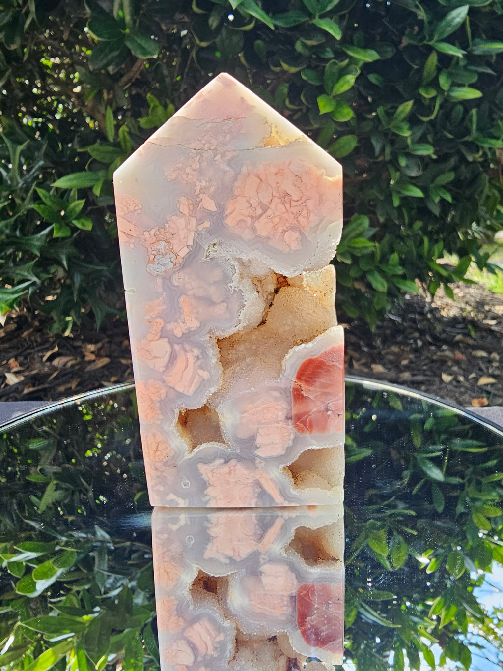 🍑 Cotton Candy Agate Druzy Tower 136