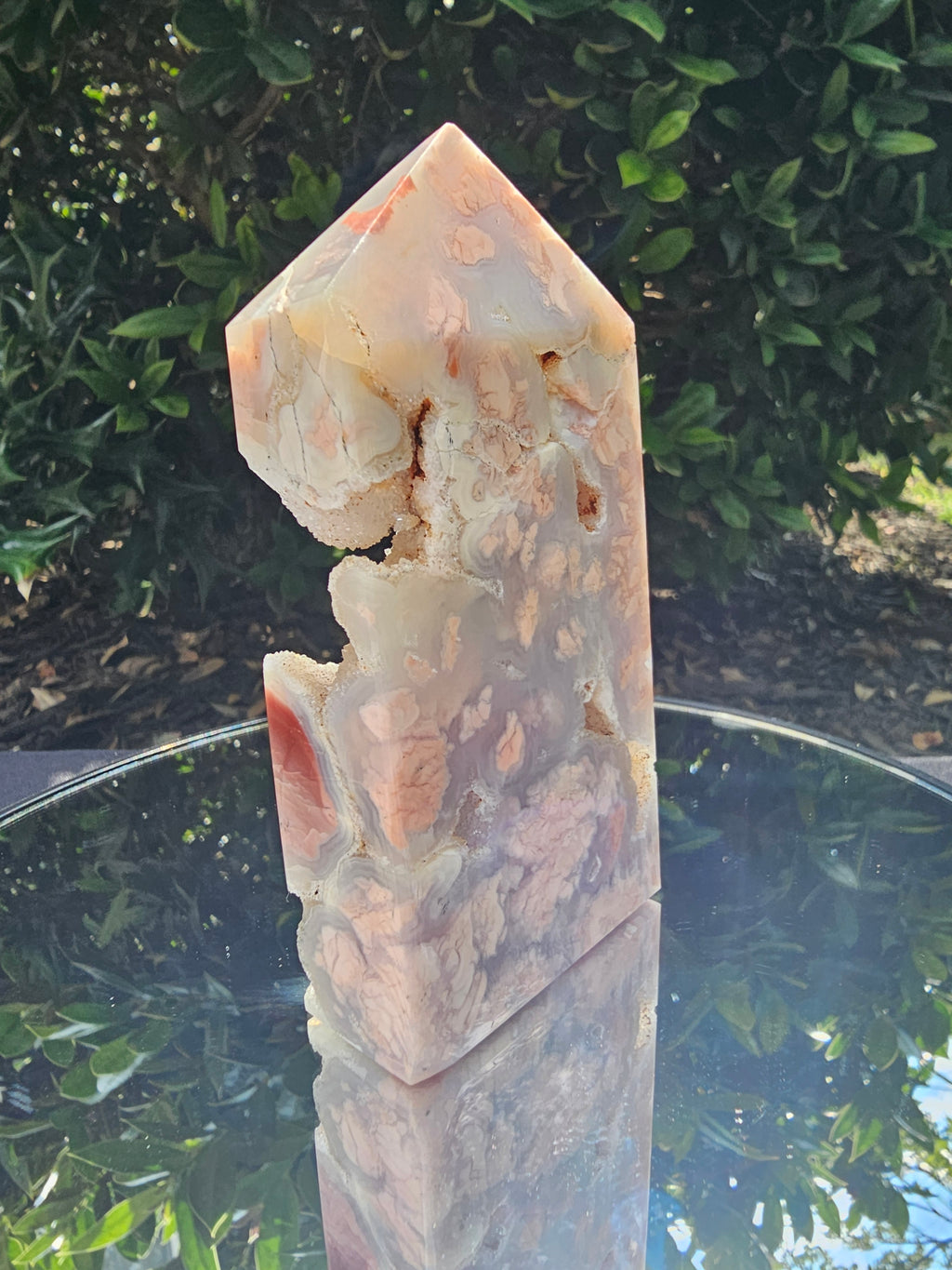 🍑 Cotton Candy Agate Druzy Tower 136