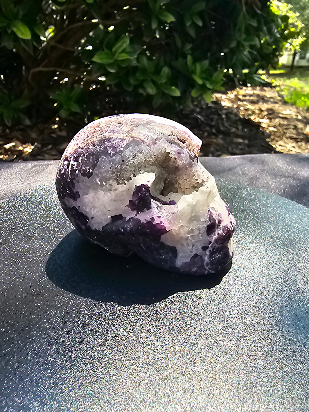 💜 Fluorite Druzy Skull – #0149