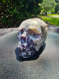 💜 Root Fluorite with Druzy Skull #0155