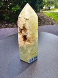 🌿✨ Prehnite Druzy Tower #0176