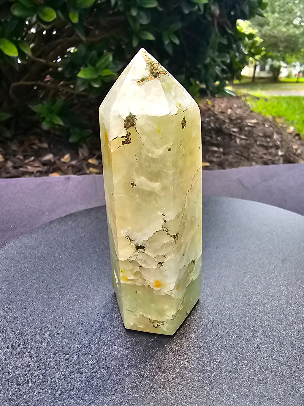 🌿✨ Prehnite Druzy Tower #0176