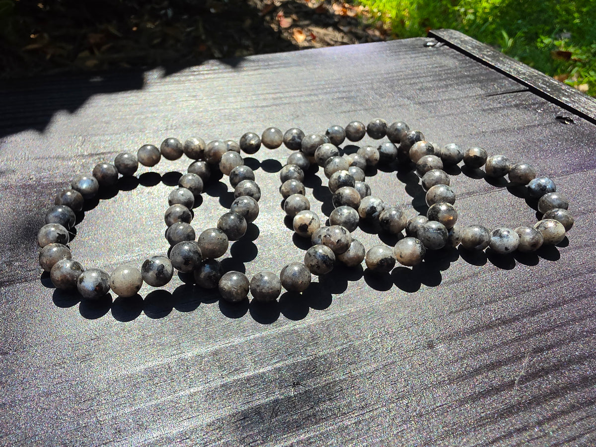 🌑✨ Larvikite Crystal Bracelet