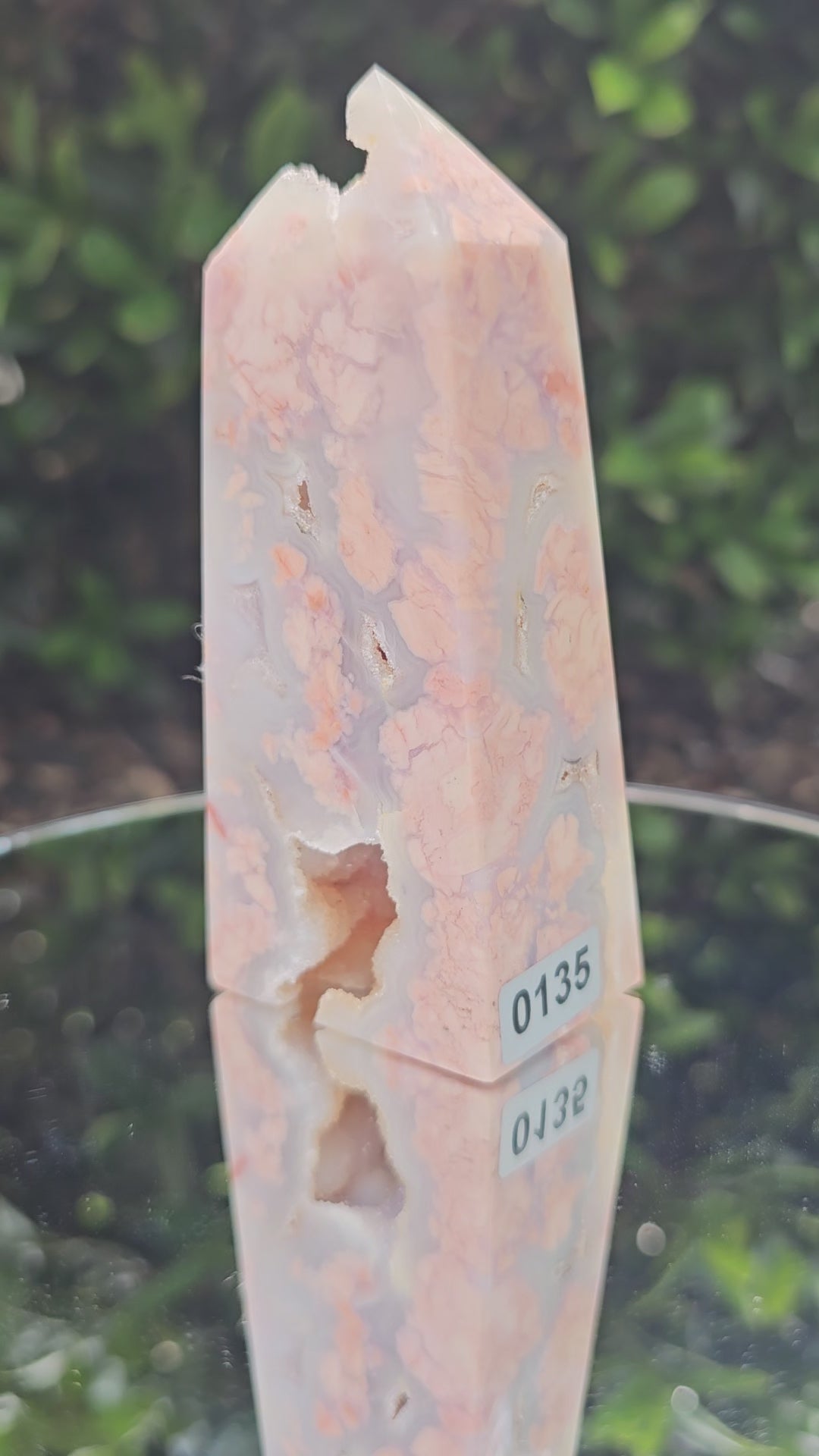 🍑 Cotton Candy Agate Druzy Tower 135