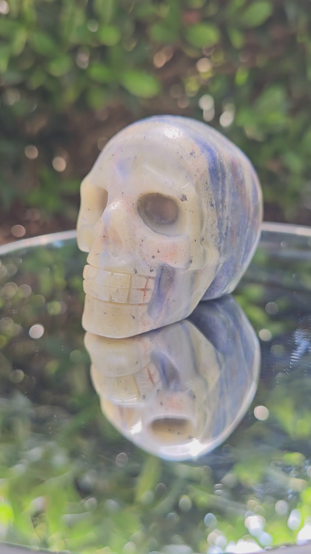 💀 Mixed Sodalite Skull Carving – #0145