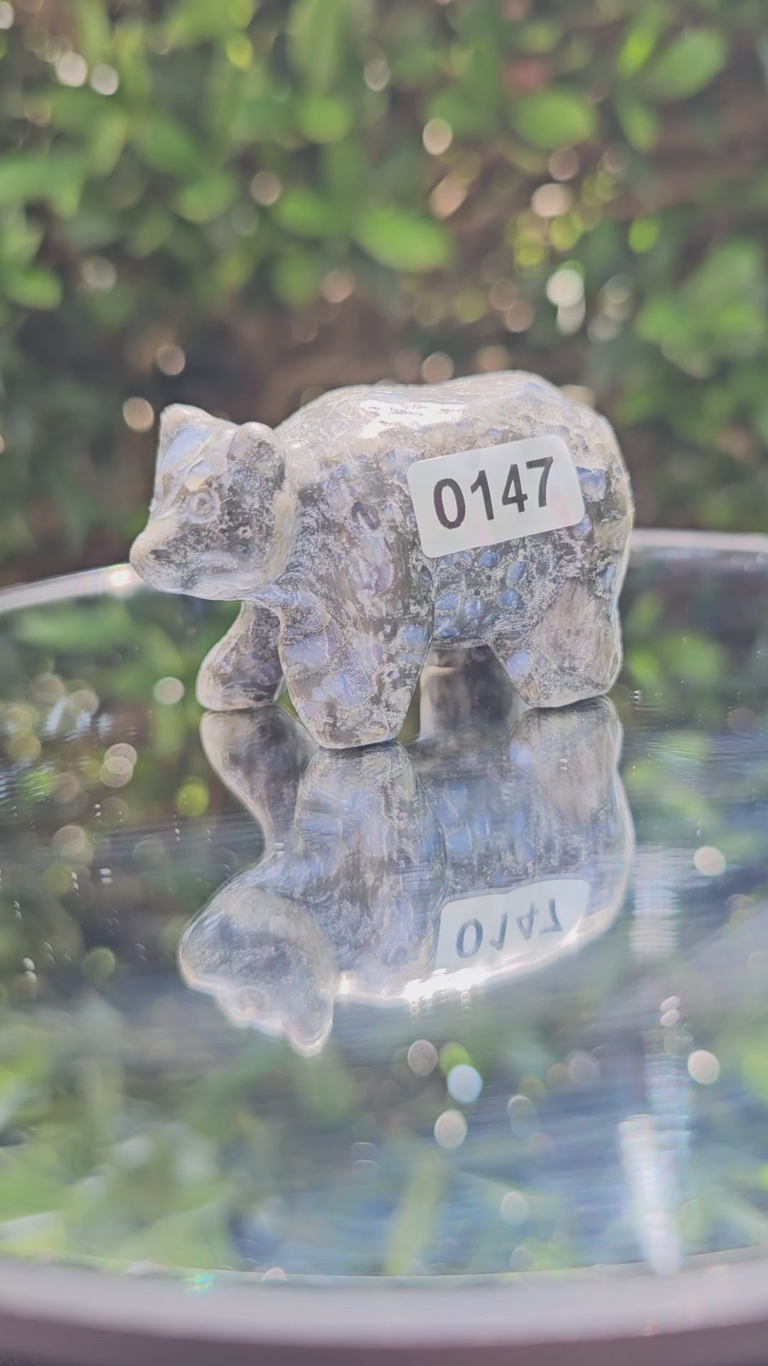 🐻 Larvikite Bear Carving – #0147