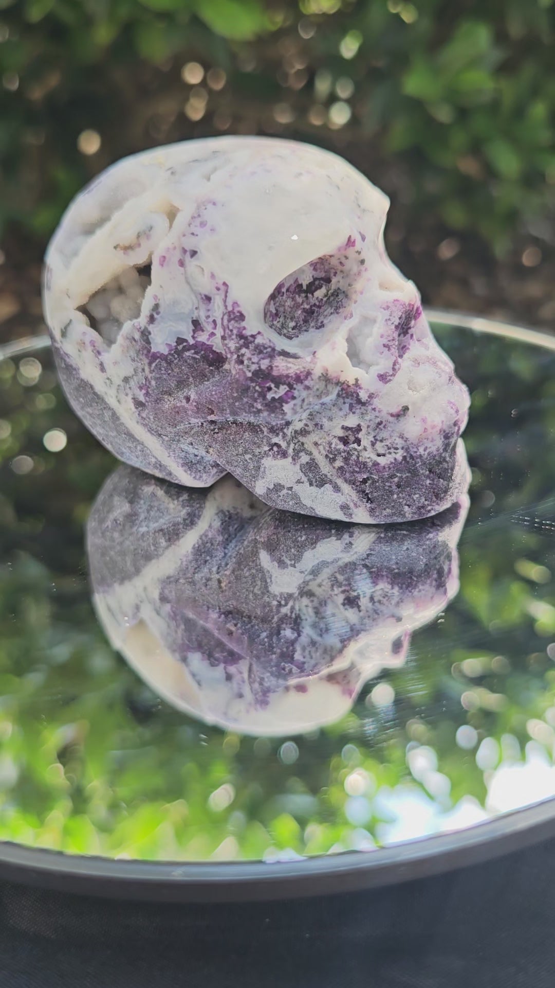 💜 Root Fluorite with Druzy Skull #0155