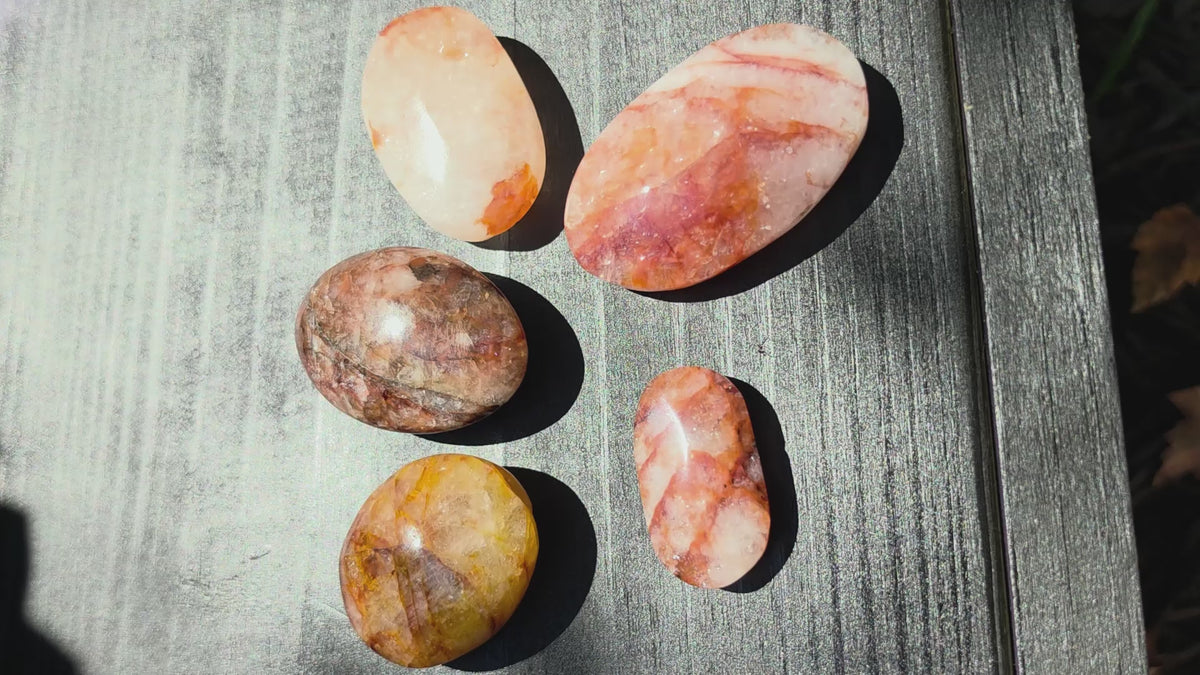 🔥✨ Fire Quartz Palm Stone